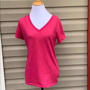 Nike women’s pink short sleeve V- neck tee shirt